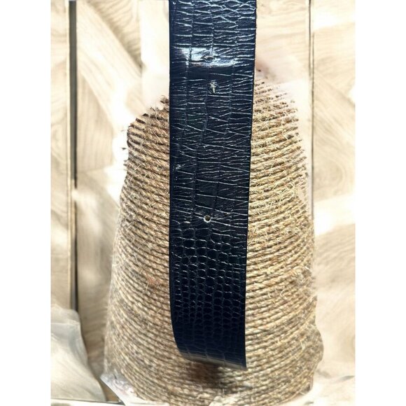 Alexis Kirk Black Reptile Embossed Leather Belt With Cabochon Buckle main image 7